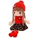 Herbests Poupée en Peluche pour Bébé, Jouet en Peluche Mignon avec Vêtements et Cheveux pour Enfants, Poupée Souple Faite à la Main, Poupée Doudou en Tissu Cadeau pour Fille, 45cm