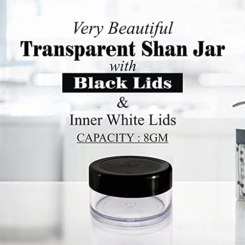 Image of Zenvista Empty Cosmetic Containers, Acrylic Jars, Small Containers For Cosmetics, Lip Balm Containers,Transparent Jar With Black Cap-8 gm (Pack of 10)
