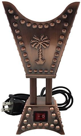 ATTAR MIST Square Metallic Arabian Motif Incense and Bakhoor, Copper, Electric Burner, Small