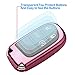 Compatible with Jeep Key Fob Cover with Leather Keychain Soft TPU Protection Key Case for Grand Cherokee Renegade Chrysler 200 300 Dodge RAM Durango Challenger Journey Dart Fiat Smart Key Pink