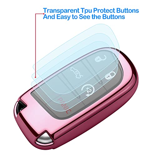 Funda para llavero Jeep Dodge RAM Chrysler Durango smart key rosa 5