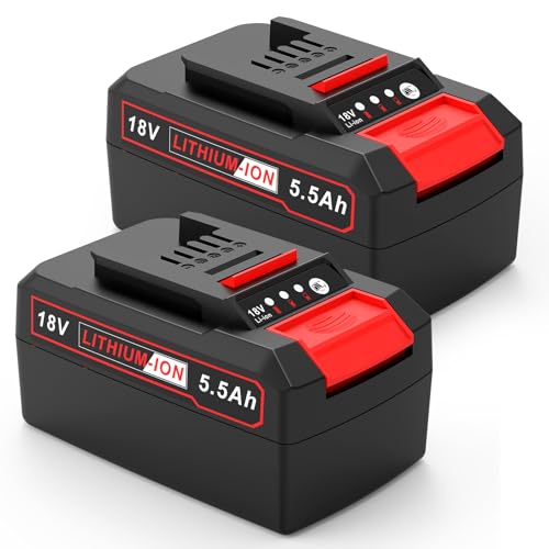 PASUKTER Battery for Einhell 18V, 5000mAh Li-Ion Battery Replacement for Einhell Power X-ChangeH, Compatible with all EINHELL 18V Garden Tools with LED Display 2 Packs