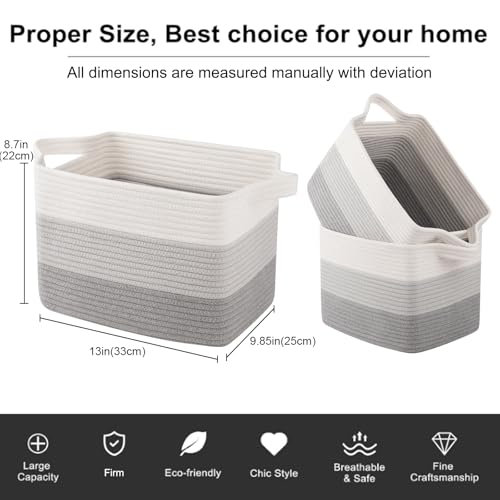 image for OIAHOMY Storage Basket, Woven Baskets for Storage, Cotton Rope Basket 