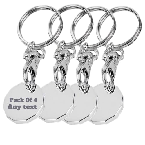 JPHCHSC Personalised Einkaufswagenchip, Silber Einkaufswagenchip, Schlüsselanhänger für Einkaufswagen, Neuer Einkaufswagenchip mit Münzen