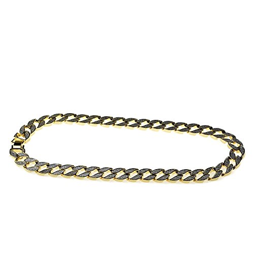 Sand Blast Cuban Link Chain Gold Tone 24" Inch x 18 MM Wide Men's Sandblast Hip Hop Necklace3
