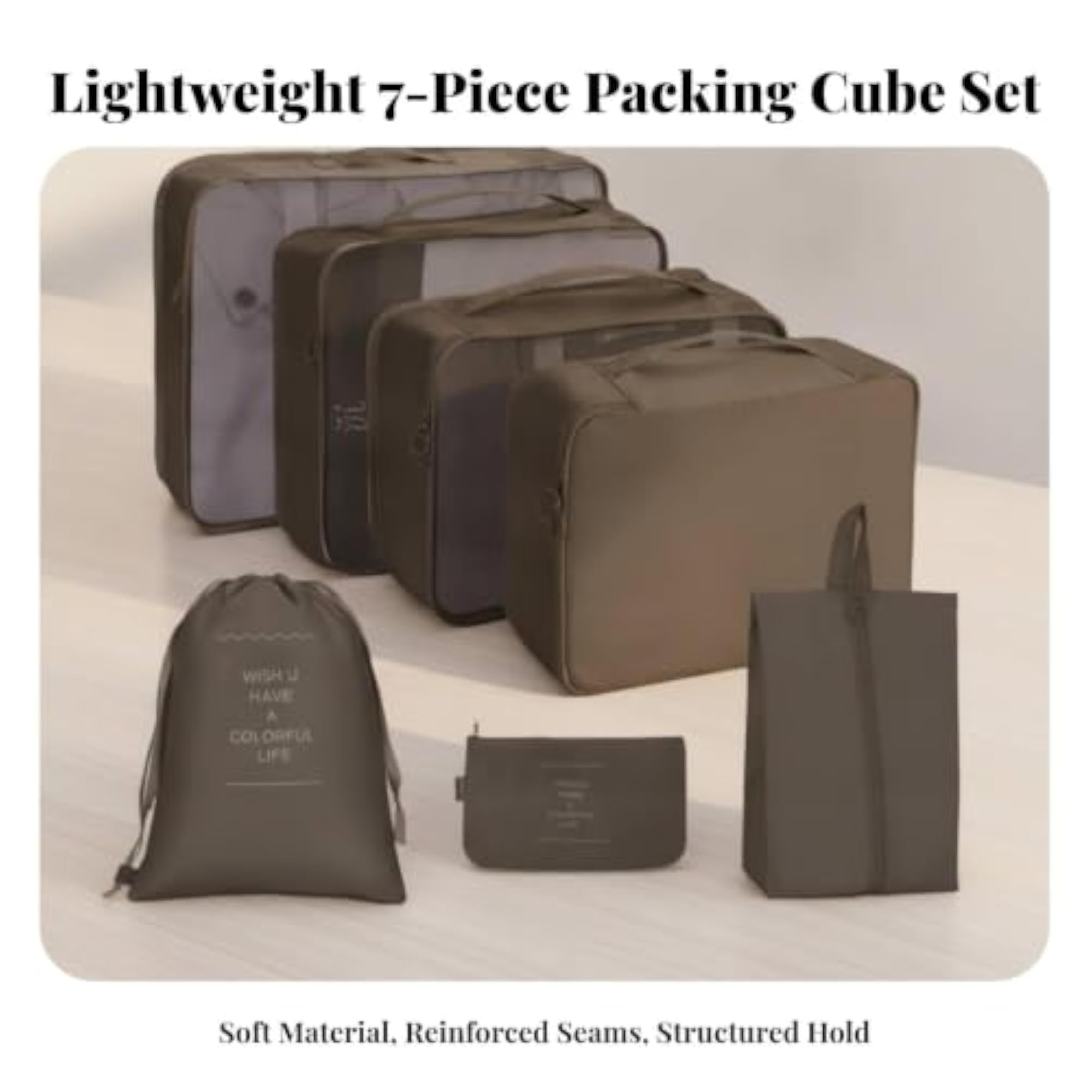 7-Piece Space-Saving Packing Cubes Set
