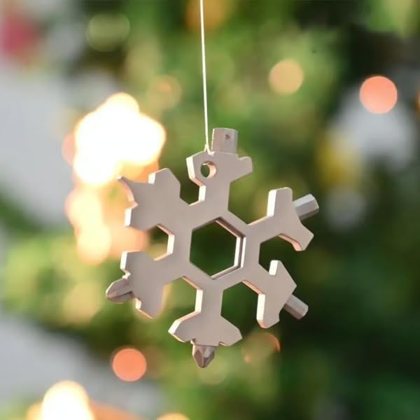 Miniatura 4 de 18-in-1 Snowflake Multi-Tool, Stainless Steel Compact Multitool for Everyday Use, Outdoor Adventures & DIY Projects (1xGolden, Gift Packing)