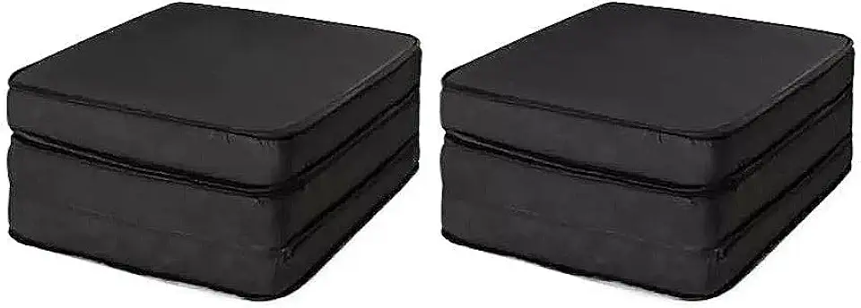 Puff Colchonete Dobrável/Sofa 3 em 1 Solteiro Colchões(PRETO SOLTEIRO 1)