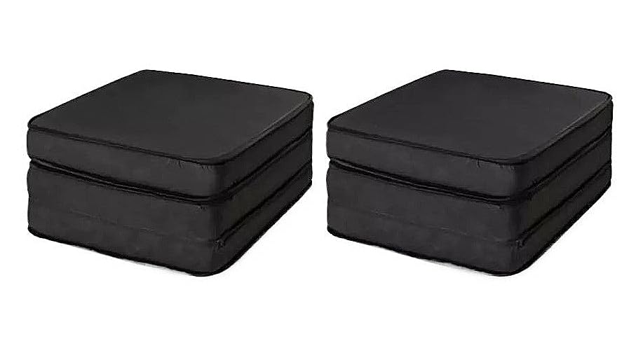 Puff Colchonete Dobrável/Sofa 3 em 1 Solteiro Colchões(PRETO SOLTEIRO 1)