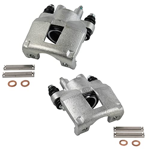 Image of TRQ Rear Brake Caliper Set Zinc Coated Hardware Compatible with 1995-2001 Ford Explorer 2001-2002 Explorer Sport Trac 2002 Ranger 1997-2001 Mercury Mountaineer
