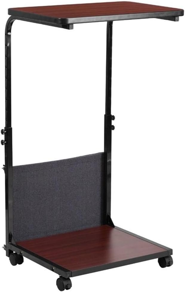 Adjustable Mahogany Laptop Desk with Removable Pouch