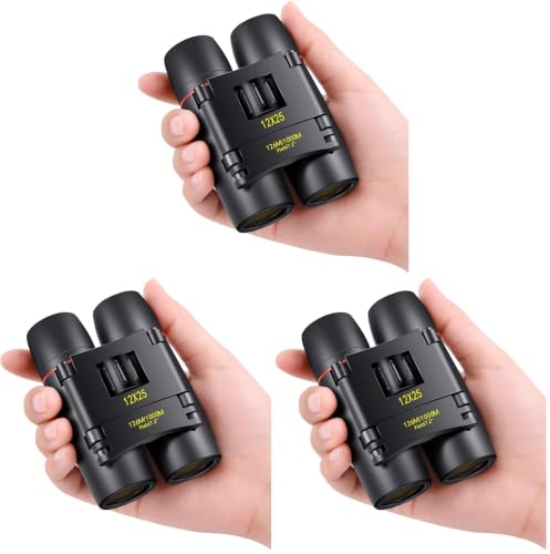 Image of POLDR 12X25 Small Pocket Binoculars Compact Adults, Mini Kids Binoculars Boys for Bird Watching, Concert Theater Opera (Pack of 3)