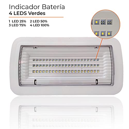 Miniatura 2 de Led Atomant Luz De Emergencia Led Estanca 8w, Ip65, Empotrar Superficie, 450 Lumenes, 2 Horas De Autonomía, Para Exteriores, Impermeable, Resistente Al Agua