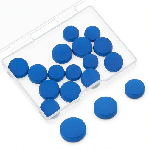 ElevateTech Billiard Pool Cue Tips Pool Cue Stick Tips Replacement Repair Kit sticks for Snooker Table Cues with Storage Box Blue 10 12 13mm 15Pcs