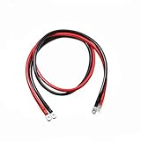 MISFOTY 6 AWG Battery Cables, 6 Gauge Battery Power Inverter Cable with 5/16 Inch Ring Terminals for Solar, RV, Auto, Marine, Car, Boat, Motorcycle - 2 PCS (Black + Red)-12 INCH