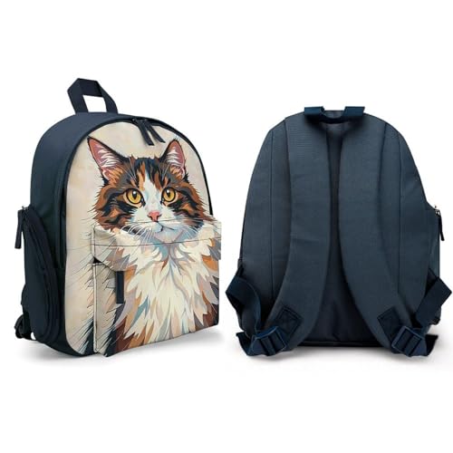 CAT Backpack for Men Women, Durable Small Bookbag Lightweight Daypack for Travel, Hiking, Blue-style4