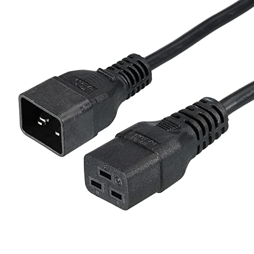 Image of PATIKIL AC Power Cord 3 Prong C20 Male to C19 Female 1.64Ft 250V 10A PDU Extension Cable for Laptop Electronics TV Computer Printer Radio Monitor