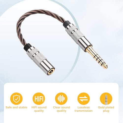Cable adaptador de audio 4.4mm a 3.5mm SinLoon 15cm miniatura 3