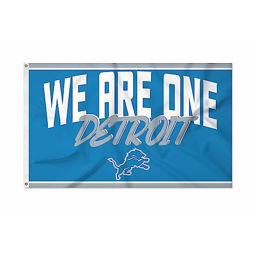 Rico Industries NFL Football Detroit Lions Script 3' x 5' Banner Flag Single Sided - Indoor or Outdoor - Home Décor