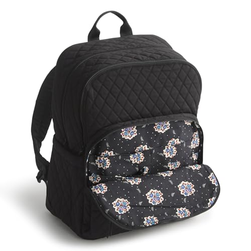 Image of Vera Bradley Women's Premium Cotton Large Bancroft Backpack, Moonless Night, One Size