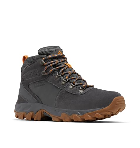 Columbia Mens Newton Ridge Plus II Suede Waterproof, Dark Grey/Gold Amber, 7.5