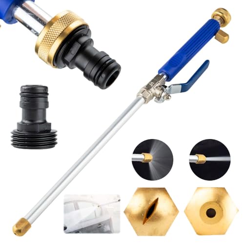 Rppiup High Pressure Washer Hose Attachment, 2-In-1 Jet Wash High Pressure Hose Nozzle Attachment with An Extension Tube & 2 Jet Nozzles, Expandable Portable Power Washers for Patio and Car Garden