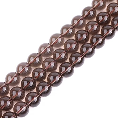 GEM-INSIDE CREATE YOUR OWN FASHION - Boutique Sweet & Happy Girl's Fil de perles en forme d'éclat de pierre précieuse pour création de bijoux Perles de 86 cm, 10mm Smoky Quartz Beads