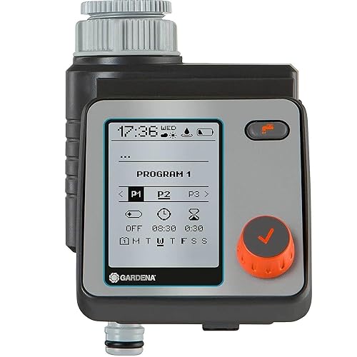 Gardena Water Control Master, Automatic, Time-Saving Watering, 6 Schedules, LCD Display, Water Now Function, Safe Stop (1892-28)