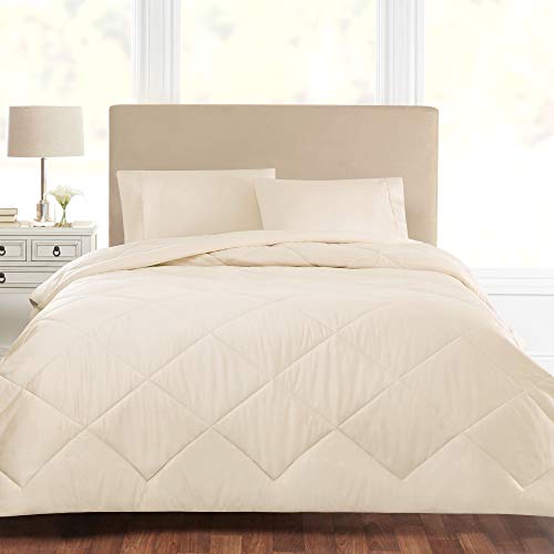 Sleepletics Celliant Performance Comforter, Down Alternative, Premium Luxury Bedding, Soft & Cozy, Promotes Better Sleep, Diamond Stitch Design (Tan, Full/Queen)