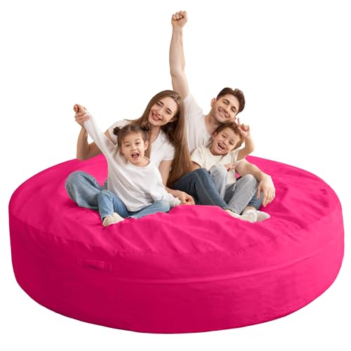 HABUTWAY XX-Large Bean Bag Chair: Giant 7' Memory Foam Furniture Bean Bag Chairs for Adults with Microfiber Cover 7Ft (Hot Pink)