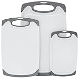 ST 428501 BPA Free Cutting Boards with Rubberized Grips and Juice Grooves, 3 Pack