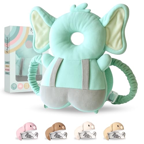 Image of Baby Safety Set Elephant | Head Protector Backpack + Corner Protector Baby | Fall Protection for Crawling | ASTM & CPSIA Certified