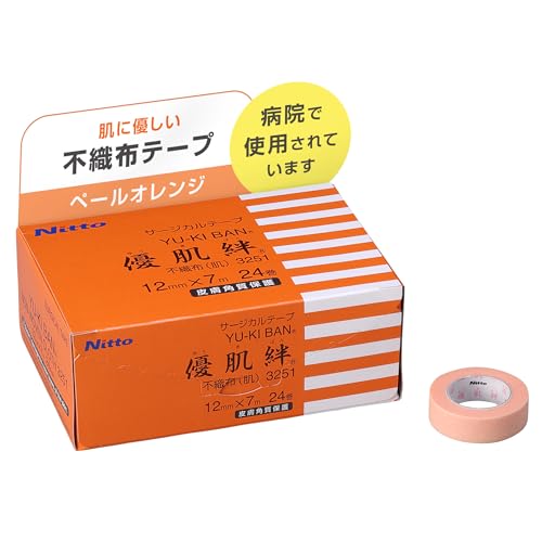 ニトムズ 優肌絆 不織布(肌) 12mm×7m 24巻入 (品番3251) 肌にやさしい かぶれにくい サージカルテープのサムネイル