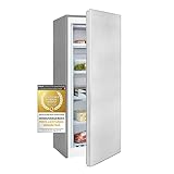 Exquisit Gefrierschrank GS230-010E inoxlook | Standgerät | 165 l Volumen | 4 Gefrierschubladen | Gefriertablett | Türanschlag wechselbar