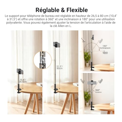 Support de téléphone compatible iPhone et Android Neewer X6 antifatigue - 4