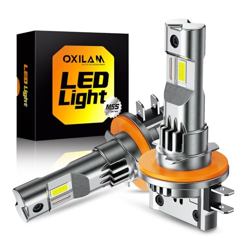 Image of OXILAM H11B LED Light Bulb, 1100% Brighter H8B /H9B Fog Bulb, 60,000Hrs Lifespan, 5MIN Direct Plug, IP68, Anti-Flicker LED Light for Cars Trucks SUVs, Pack of 2
