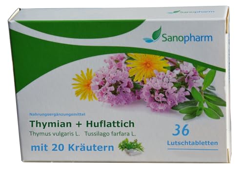 Lutschtabletten 36 St. Thymian, Huflattich plus 20 Kräuter, schleimlösend, Erkältung, trockener Husten, hustensaft hustenstiller hustenlöser reizhusten trocken