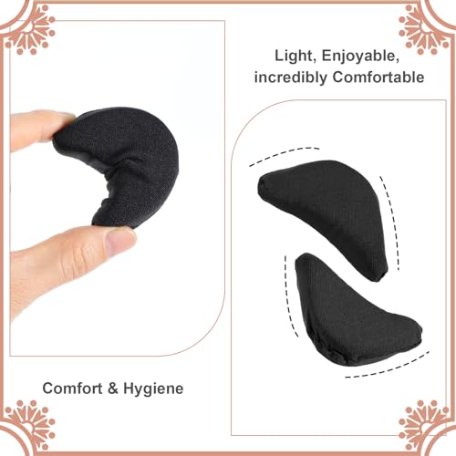 Image of 3 Pair Shoe Filler for Too Big Shoes Women, Soft Toe Filler Inserts Adjustable Shoe Filler Big Toe Plug Foot Brace Shoe Pads Toe Cushions for High Heels Pumps Flats Sneakers (Black)