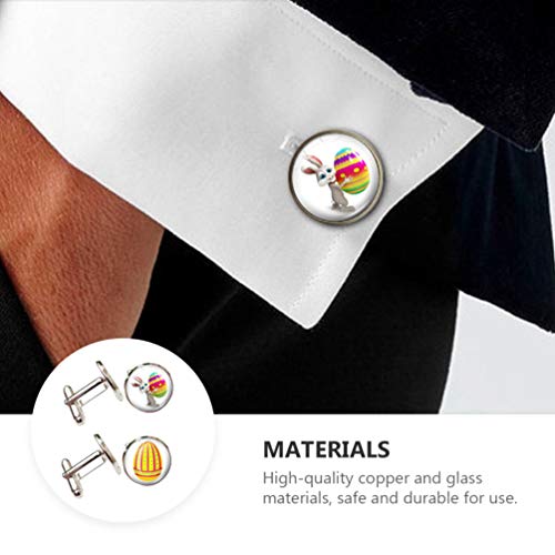 SOIMISS Páscoa Páscoa Coelho de Vidro Abotoaduras para Homens Marido Pais Abotoaduras Jóias Dia Dos