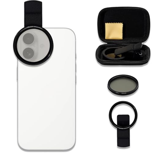 52mm Filtro Polarizador CPL de Lente de teléfono Filtro Polarizador Circular Clip-on con Paño de Limpieza Accesorio Universal Compatible con Smartphones