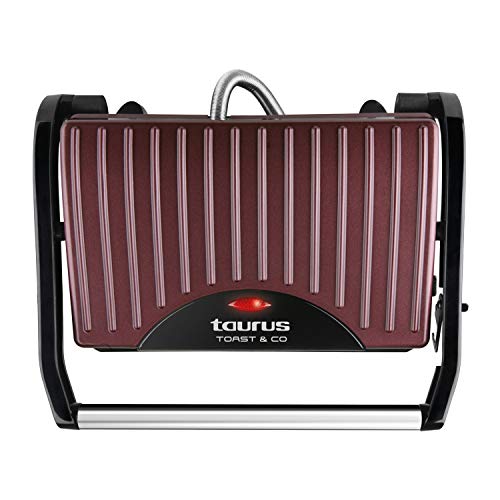 Taurus-Toast-Go-Sandwichera-700-W-superficie-antiadherente-de-23-x-145-cm-Color-Burdeos
