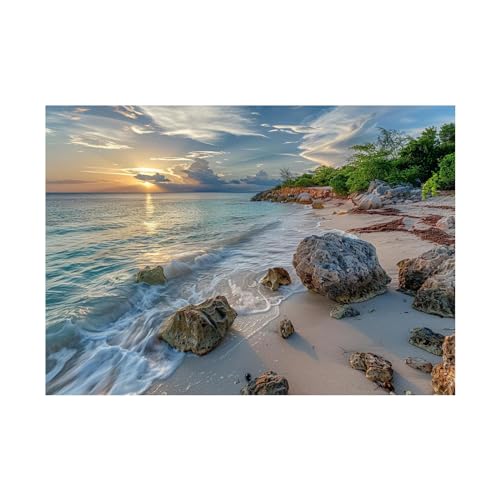 Impression sur toile moderne de paysage marin abstrait haute définition