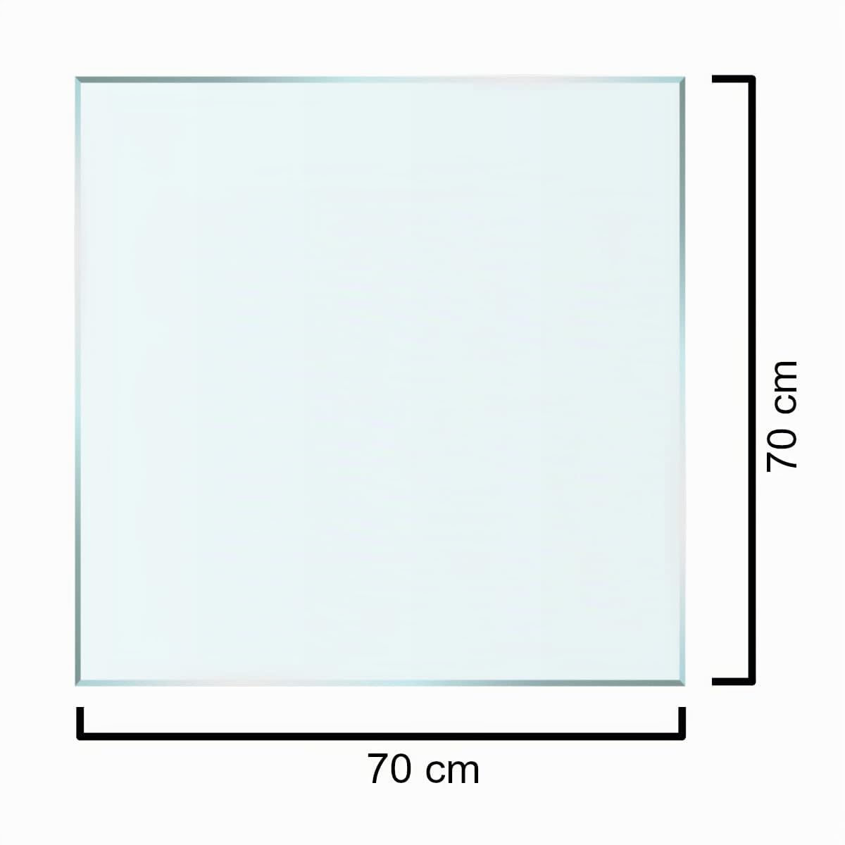 Euro Tische Glasplatte für Kaminofen und Tischplatte in 70x70cm Facettenschliff - Verschiedene Größen -Schutzplatte mit 6mm ESG Sicherheitsglas - Funkenschutzplatte, Glasboden für Kamin (Klarglas)
