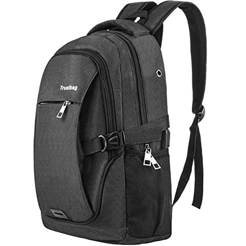 Laptop Backpack Travel Accessories Daypack for Men Women,Large Lightweight School College Book Bag with Computer & Notebook Compartment and USB Charging Port for Business Hiking Traveling (Black-2)