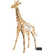 Matashi 24K Gold Plated Giraffe Ornament - Crystal Studded Tabletop Figurine - Unique Gift for Mothers Day, Valentines Day, Christmas Gift for Mom, Daughter, Grandma