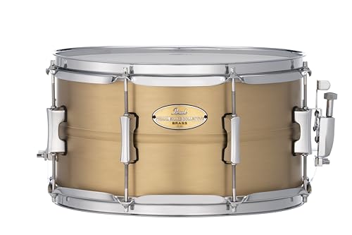 Pearl Primal Snare Collective 13"x7" Brass Snare Drum with Beaded 1mm Shell, Brushed Finish, 2.3mm Triple-Flanged Hoops, Dual Tension lugs, and deluxe strainer.