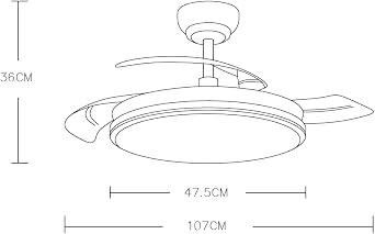LEDUNI Fan with LED Light 72w 7590LM with CCT remote control [Energy Class E]