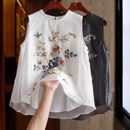 Chaleco de verano para mujer elegante en organza con bordado oriental premium 4