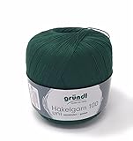 100 % Baumwolle Häkelgarn 100 Gramm Baumwolle-Filet-Garn häkeln - Farbe dunkel-grün_115