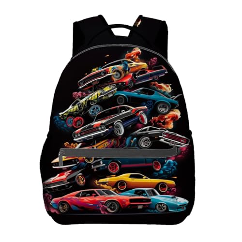 Car Pattern Backpack Travel Backpacks Laptop Rucksack,School Bookbag for Women Kids Boys Girls,Muscle Cars Sports Back Pack Accessories Bags,Ideal Gifts for Work, Outdoor Adventures